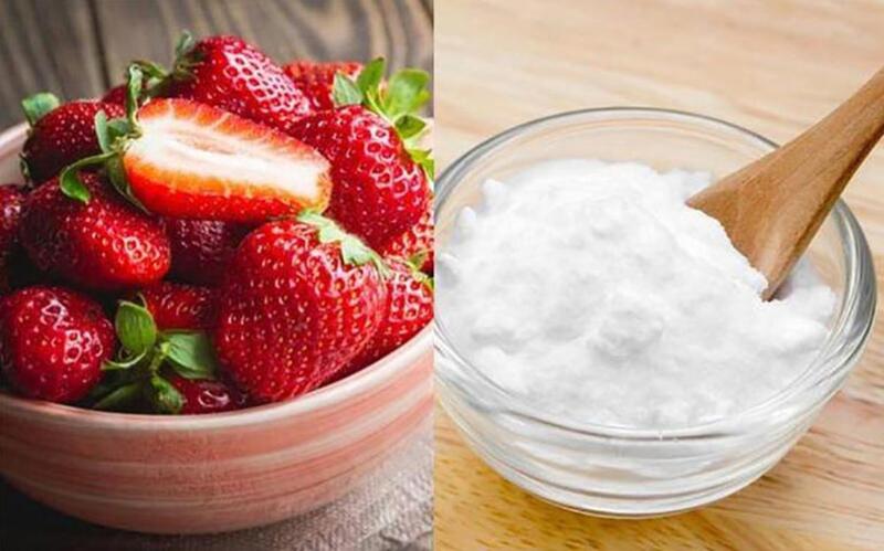 Baking soda với dâu tây